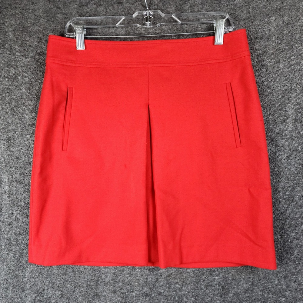 Loft Skirt Womens 8 Red A-Line Pockets Stretch Mini EUC